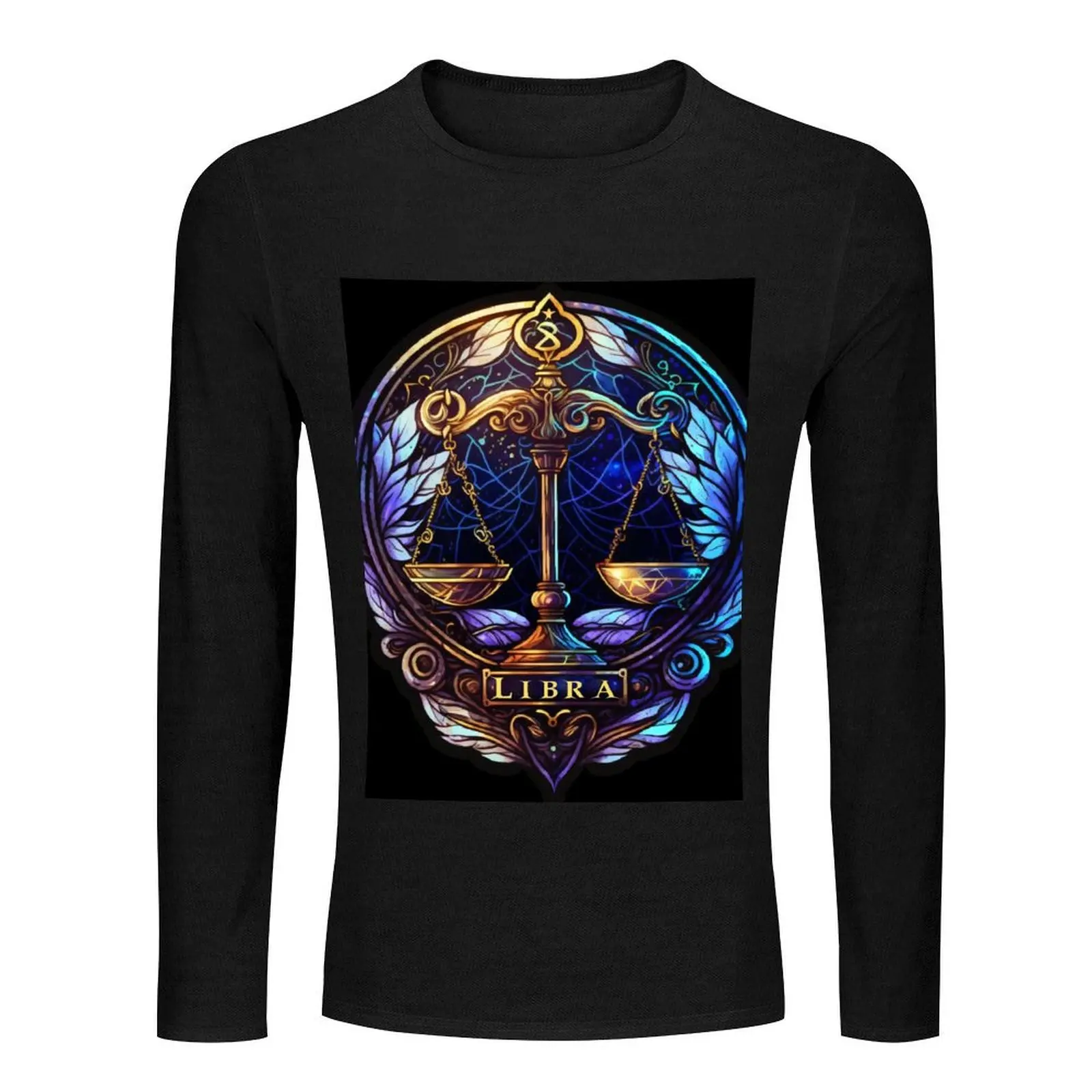 Libra Zodiac sign Long T-Shirt tops custom t shirt Men's cotton t-shirt