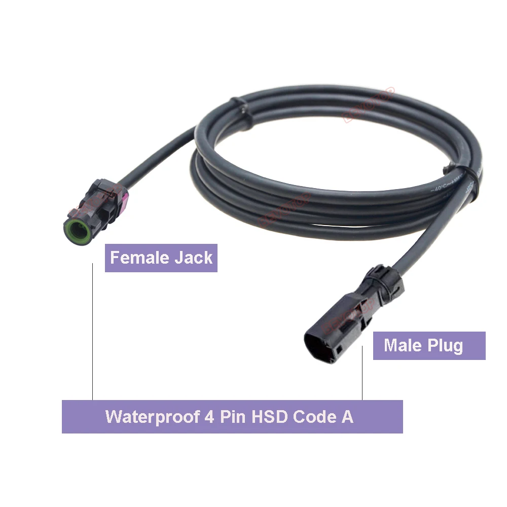 1Pcs HSD Cable 4 Pin Waterproof Code A Female to Female Jack Connector LVDS Cable High Speed 4 Core 535 Wire Harness 10CM~10M