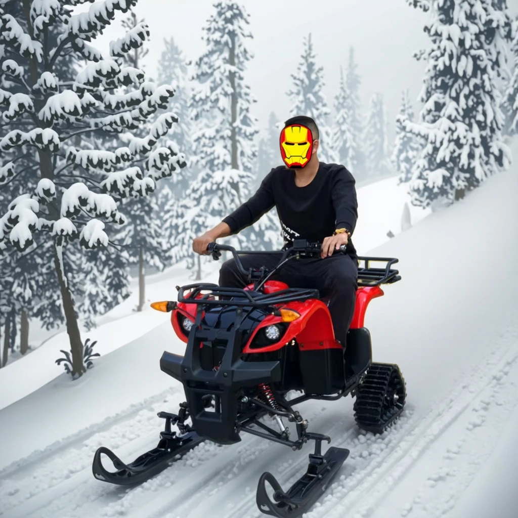 150KG Capacity 60KM/H Rental Business Snow Vehicle 125cc Commercial Gas Snowmobile