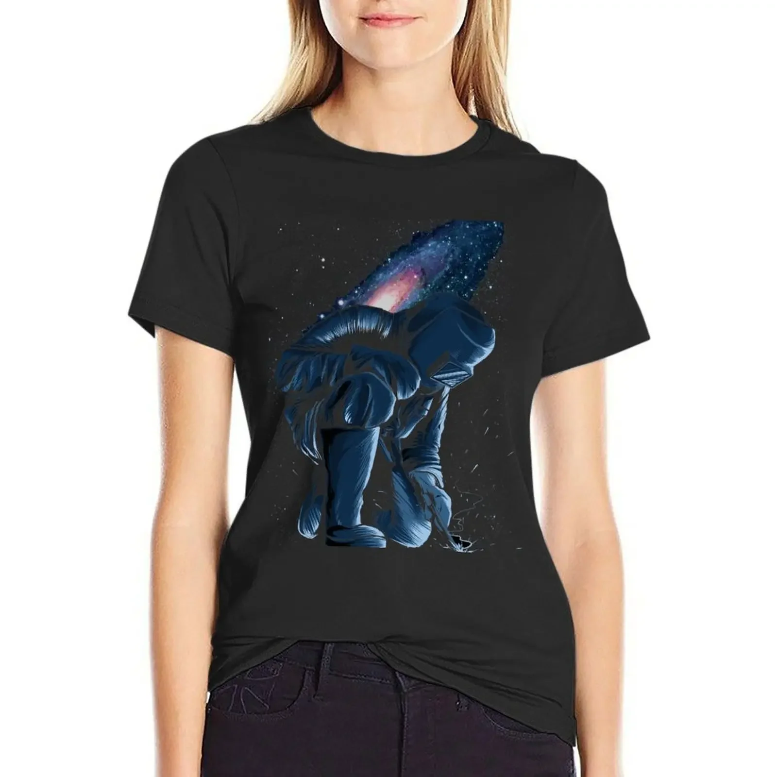 

Welding In Space T-Shirt plus sizes summer clothes summer tops Women's summer blouses 2025