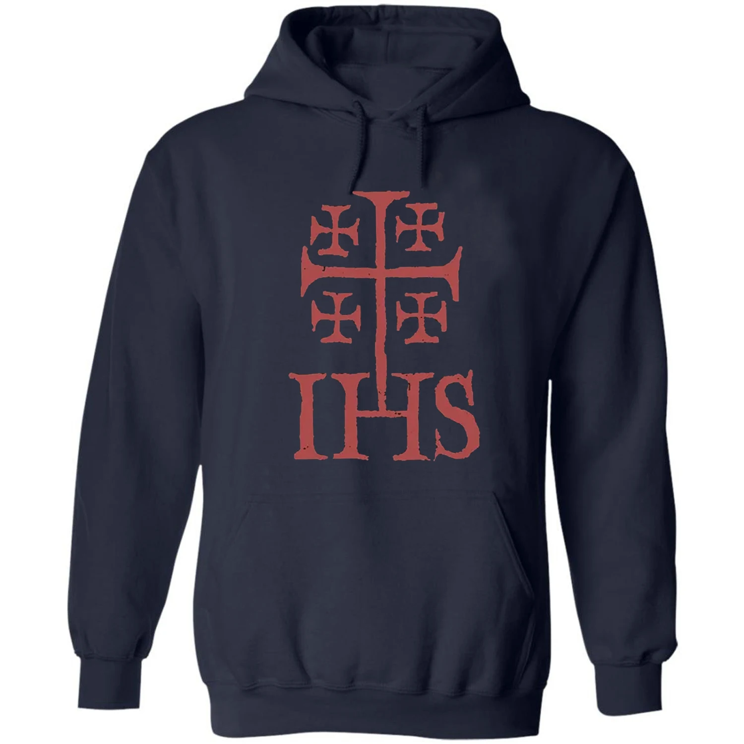 Jerusalem Cross IHS Catholic Knights Templar Pullover Hoodie 100% Cotton Comfortable Casual Mens Sweatshirt Vintage Streetwear