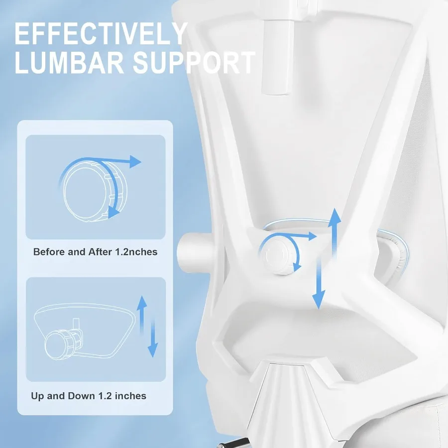 كرسي مكتب مريح مع مسند للقدمين للاستخدام المنزلي والمكتب، كرسي كمبيوتر عالي الظهر قابل للتعديل ثنائي الأبعاد مع ضبط #5
