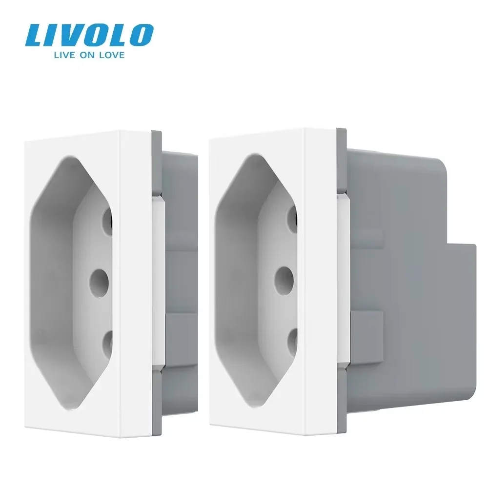 Livolo Switzerland Standard Wall Power Socket Module with 3 Pins For Swiss TypJ Plug No Metal Plate Electrical Socket Accessorie