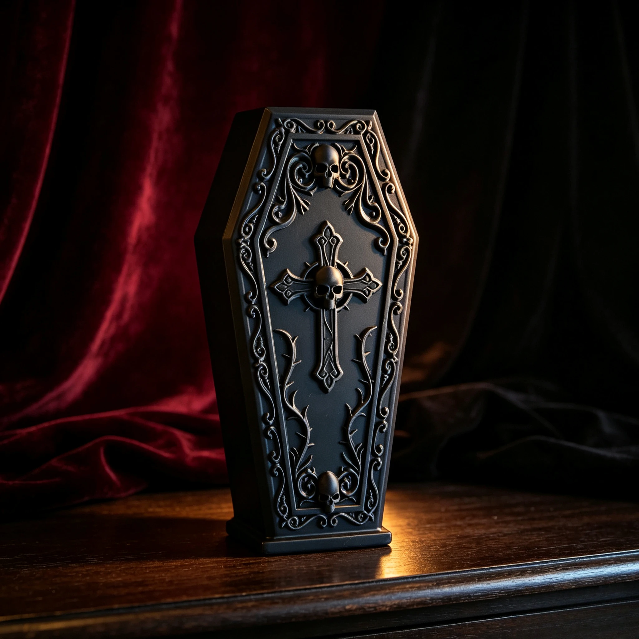 Gothic Skull Coffin 3D Printed Vase Dark Aesthetic Desktop Decor Home Living Room Ornament Gift Unique Halloween