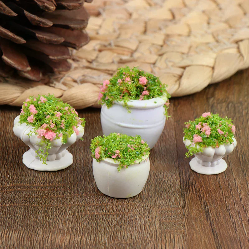 

1:12 Dollhouse Mini Furniture Accessories Mini Green Plant Bonsai Flower Pots
