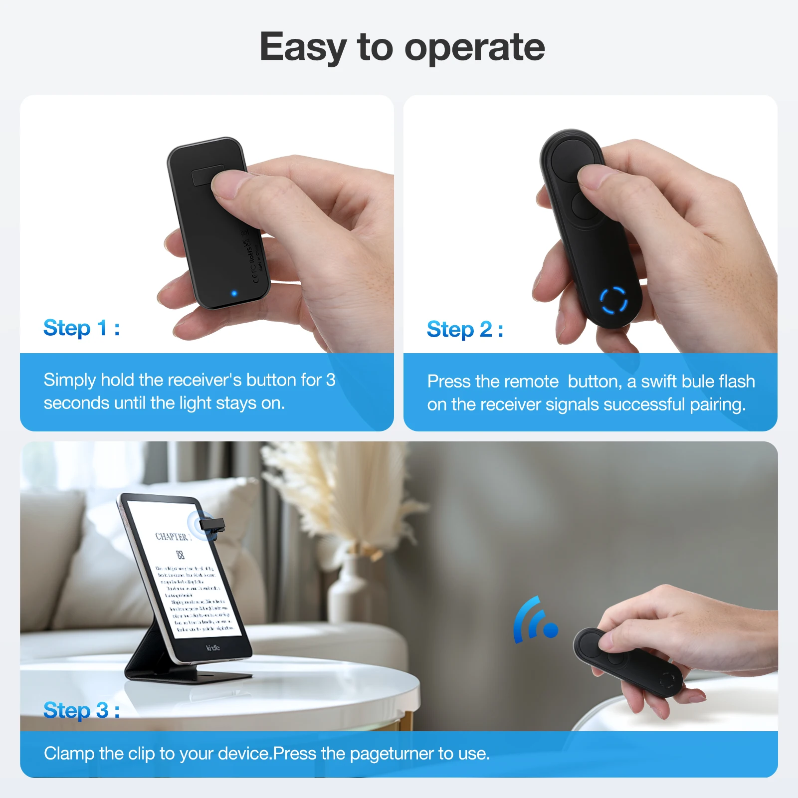 Pengendali jarak jauh Halaman Turner Video rekaman pemicu jarak jauh untuk Kindle Paperwhite scrobe untuk Pad membaca untuk permukaan Kobo