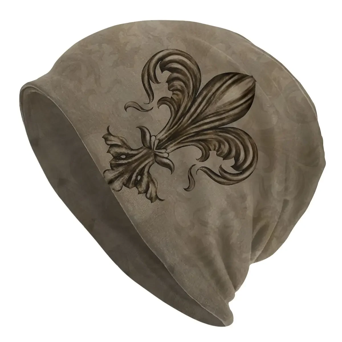 Fleur De Lis Lily Skullies Beanies Outdoor Hats Vintage Thin Bonnet Hipster Caps Men Women's Earmuffs