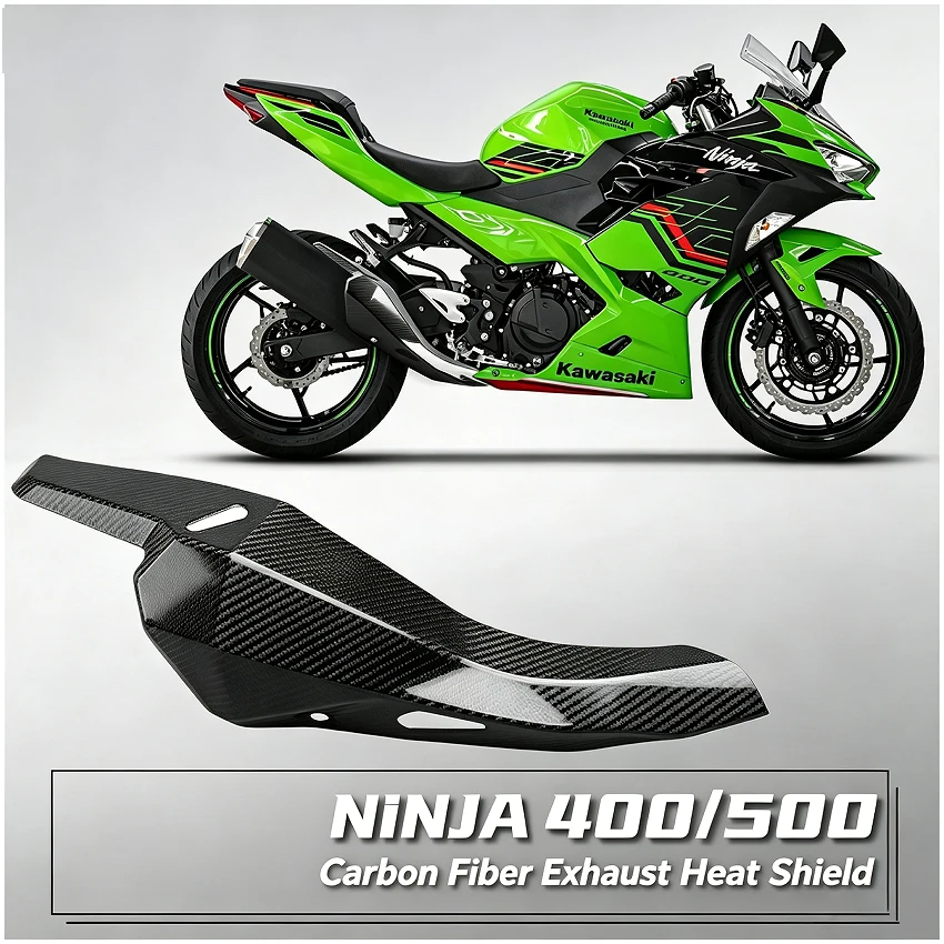 1Pcs Motorcycle Carbon Fiber Exhaust Pipe Muffler Heat Shield Cover Protector Fit for Ninja 400 500 Z400 Z500