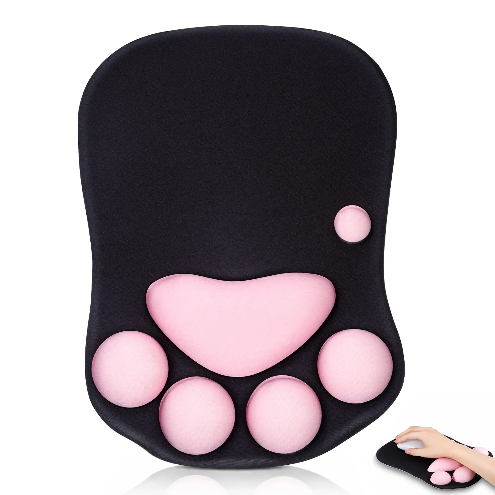 Mouse Pad with Wrist Support Resin and Polyester Material Smooth Tracking Surface Ergonomic Wrist Rest for Office Home Gaming
