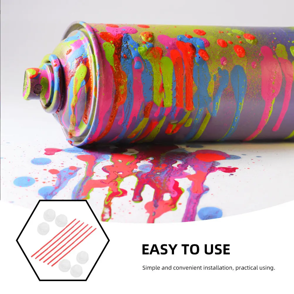 6 Sets Extension Straw Replacement Spray Nozzle Aerosol Straws PVC Tubes for Oil Cleaner Can Kit