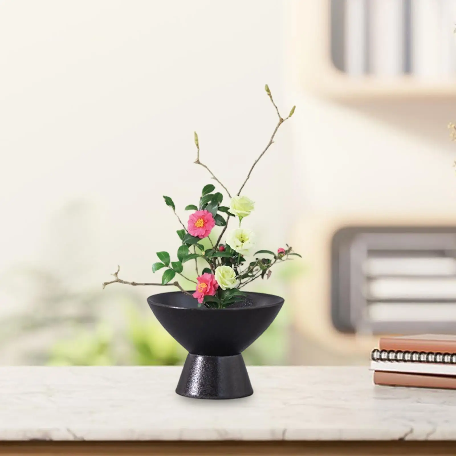 Ceramic Flowerpot Decorative Vase Planter Ornament Footed Bowl for Indoor Outdoor Flower Arrangements Table Decoration