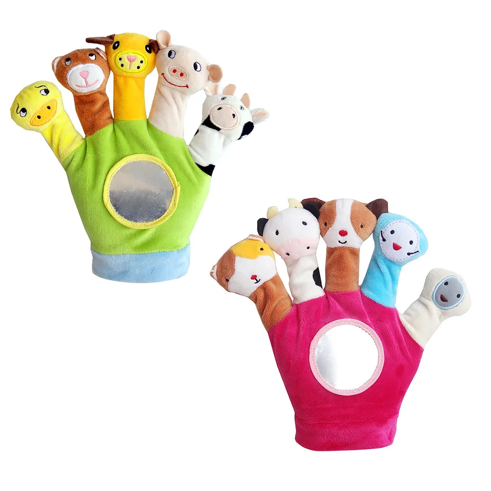 Cartoon Child Stuffed Toy Finger Puppets for Toddlers 1-3 Baby Favor Dolls