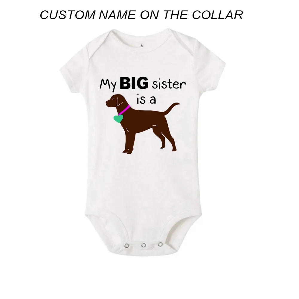 My Big Brother/sister Is A Dog Custom Name on The Collar