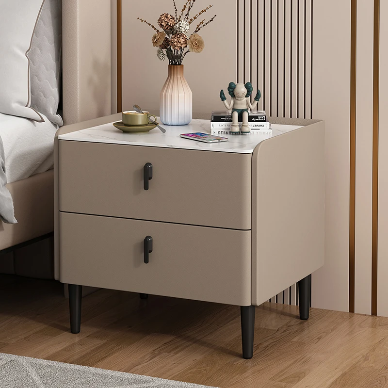 منضدة حديثة فاخرة ذات لوحة صخرية قابلة للتخصيص وظائف ذكية نمط فندق عالي الجودة لأثاث المنزل في غرفة النوم #3