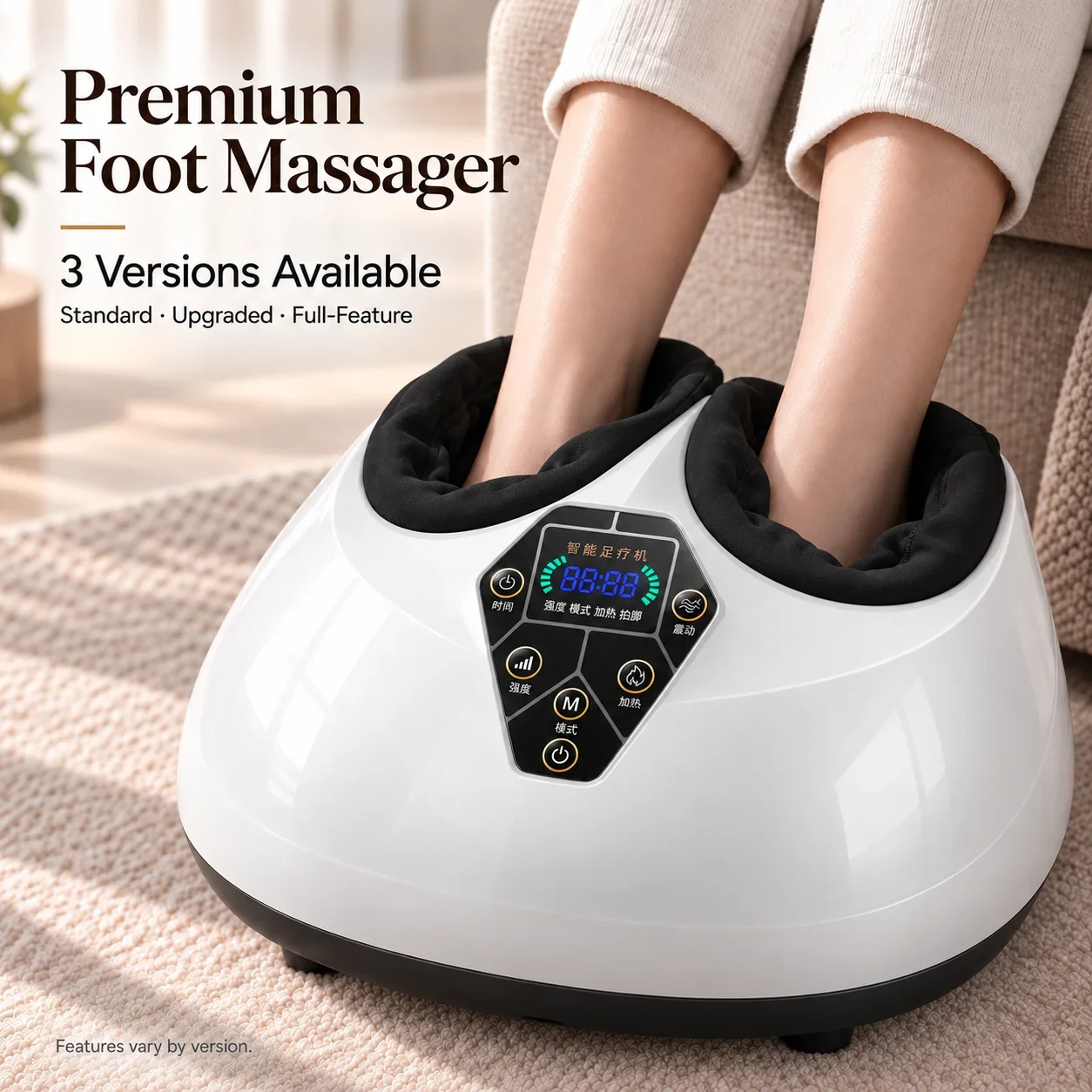 Electric Foot Massager with Heat & Air Compression, 3 Versions, Up to 10 Modes 9 Levels, Remote Control, Home Relaxation Machine