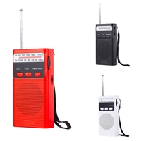 BNVN-Mini Pocket FM AM Radio Portable Rechargeable Radios With LED Flashlight Support 3.5Mm Headphone TF Card