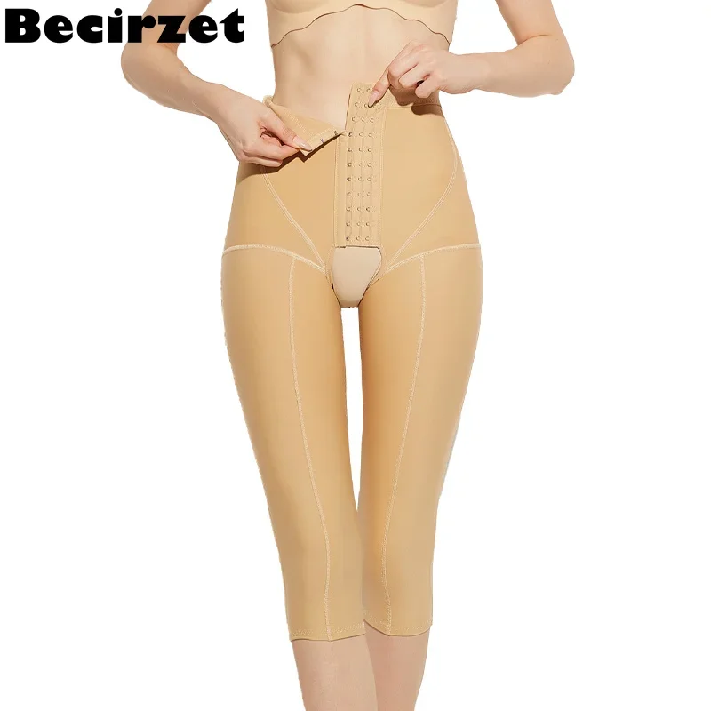 

Wemen Knee Length Body Shaper Tights Post Surgery Buckle Shapewear Pants