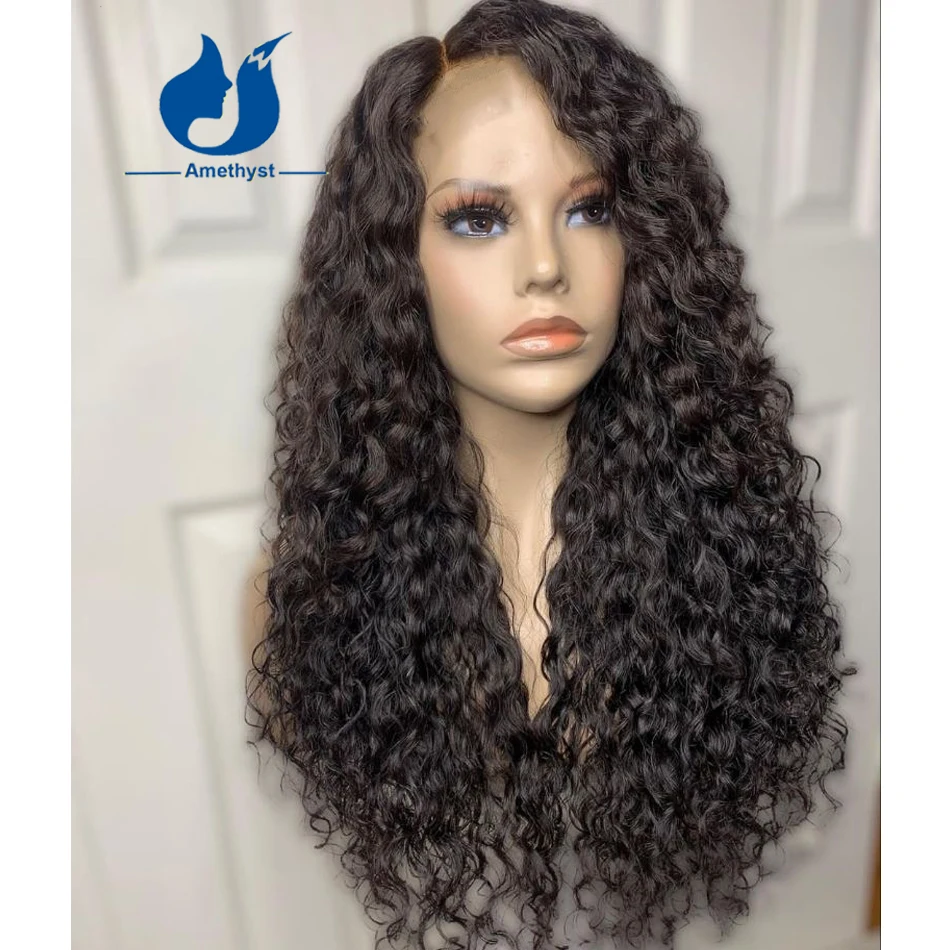 Side Part Natural Loose Curly 13x6 Lace Front Human Hair Wig 5.5x4.5PU Silk Base Closure Wig Free Part Cambodian Remy Curly Hair