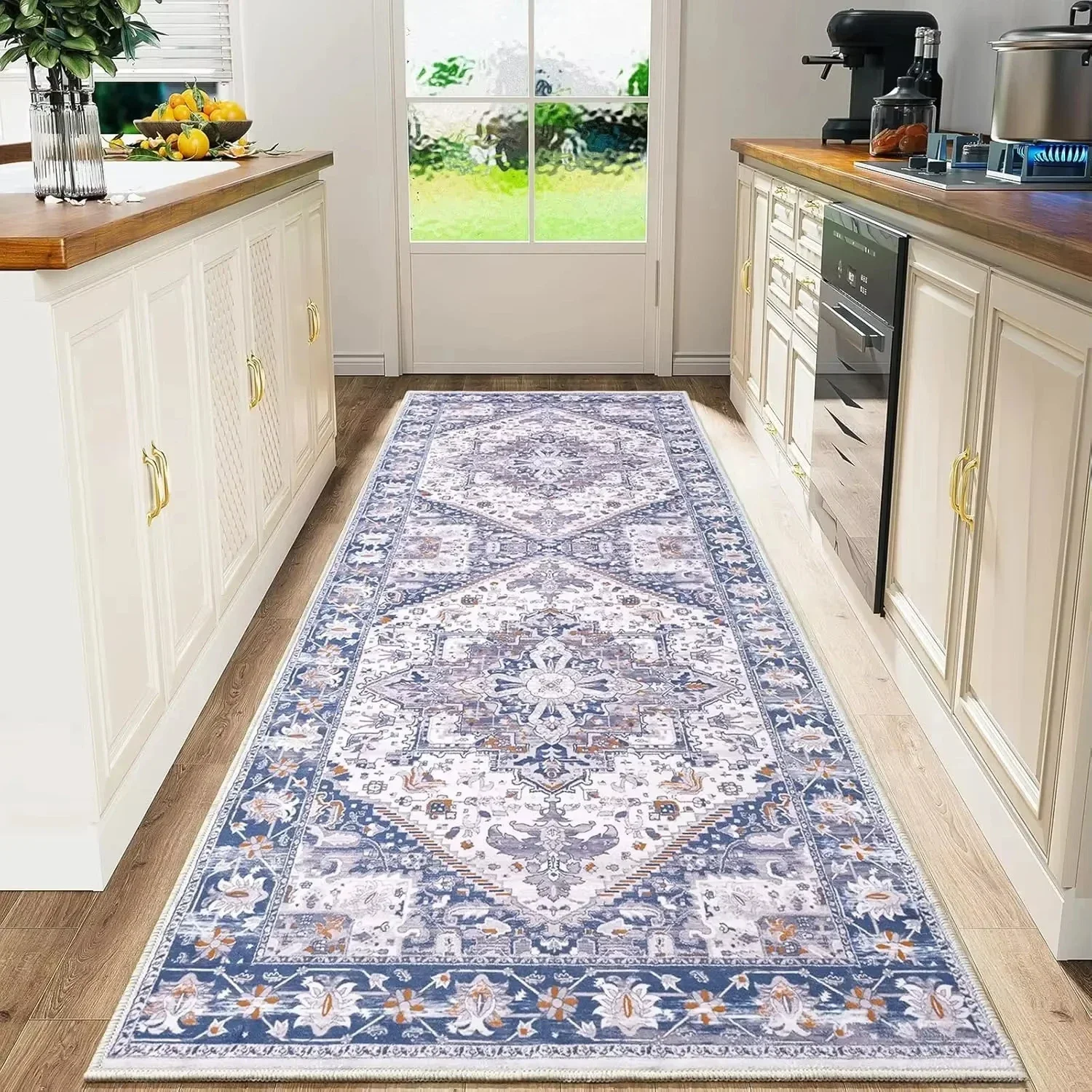 

Bohemian Persian Style Long Vintage Area Rug Anti-Slip Washable Kitchen Hallway Carpet Sofa Floor Mat for Home Decor