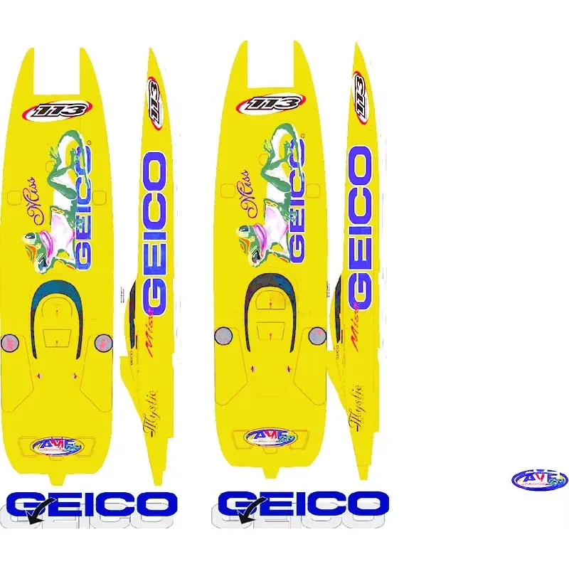 Ship Model Stickers Are Suitable for Various Sizes of Speedboat Ship Model Stickers GEICO Miss Double-engine Cat Boat Stickers