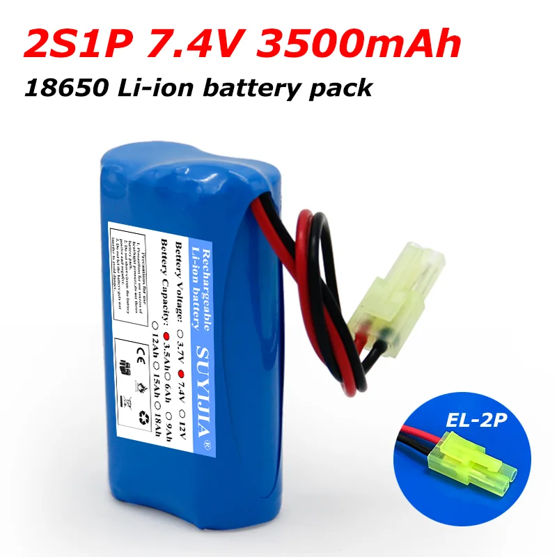 7.4V 3500mAh battery sweeper 2S1P 18650 lithium-ion battery pack rechargeable electric high density EL-2P plug