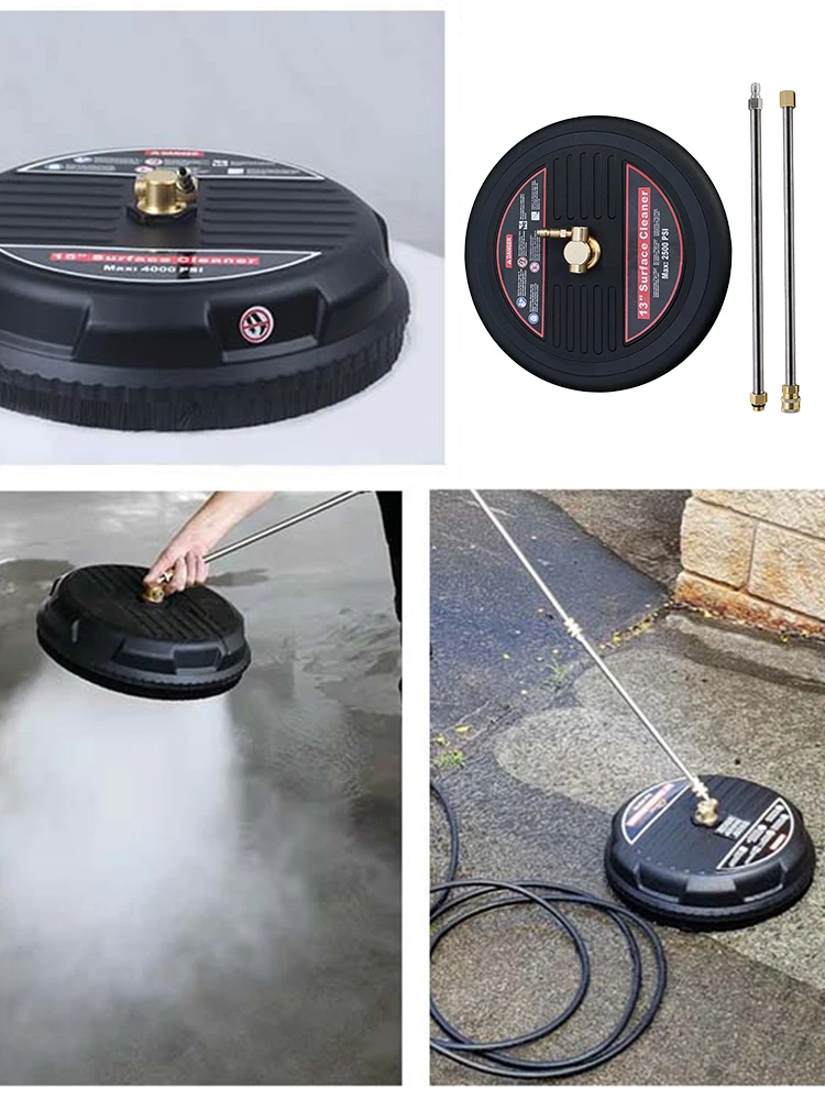 

13inch High Pressure Washer Surface Cleaner 2500psi Water Broom Scrubber Scrubbing Brush for Karcher Lavor Floor Water Washing