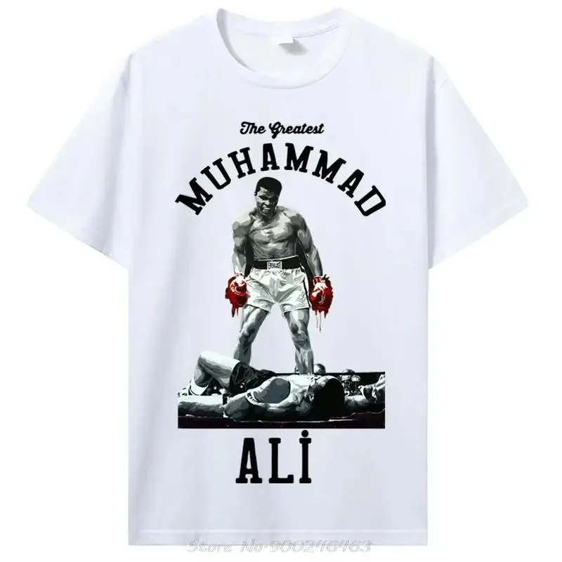 Muhammad Ali T Shirt Men The Greatest Fitness Short Sleeve Printed Top 100 Cotton Tee Shirt 2024 New Men\'s T-shirt Summer