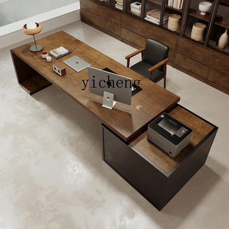 AA  solid wood  big desk creative computer desk special-shaped log boss workbench single large desk table