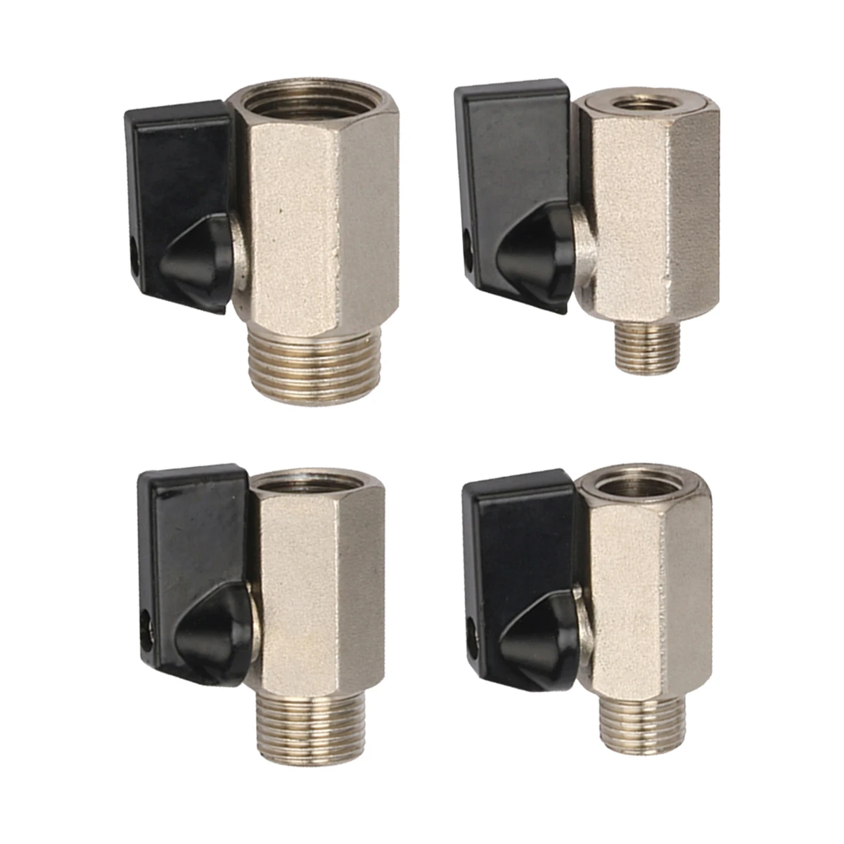 

Pneumatic Copper Nickel-Plated Mini Ball Valve 1/8"1/4"3/8"1/2" BSP Female Thread To Male Thread Thickened Valve Purifier Switch