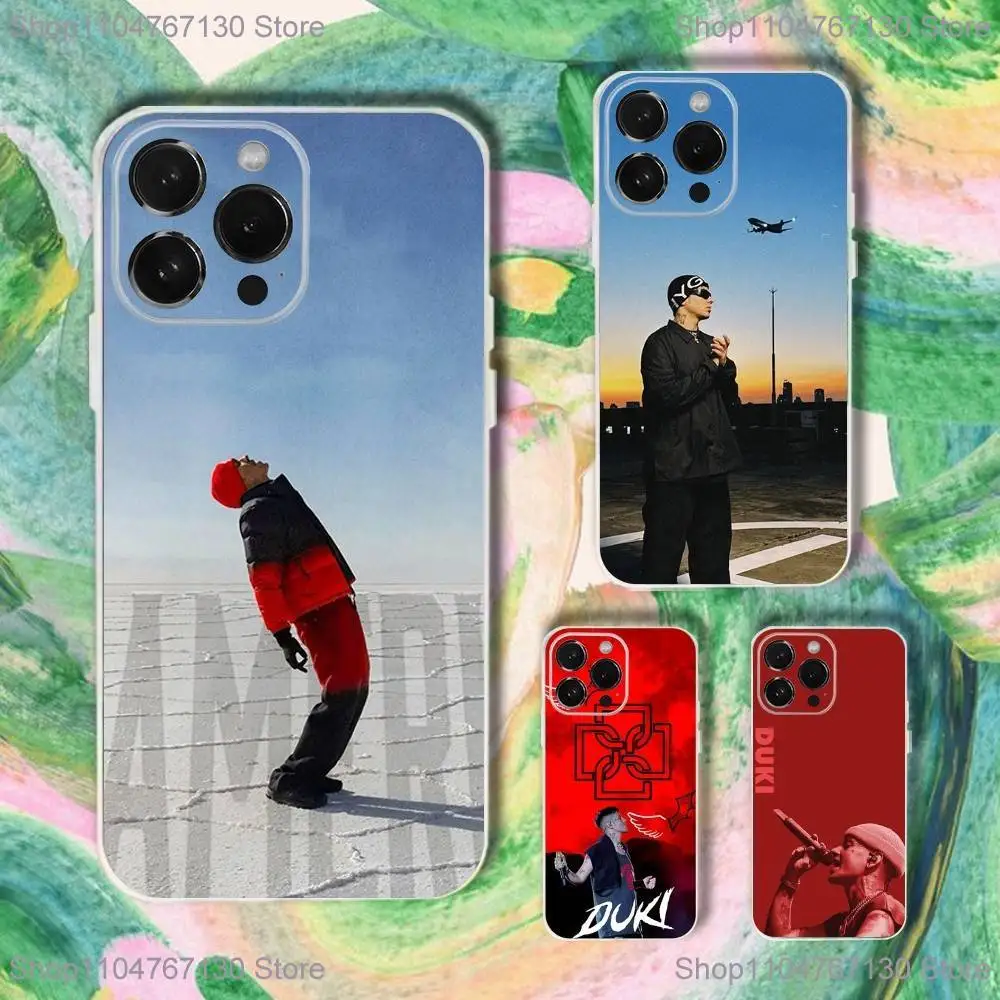 

D-Duki Rapper Phone Case For iPhone 17,16,15,14,13,12,11 Plus,Pro,Max,XR,XS,Plus,E,SE4,Mini Transparent Cover