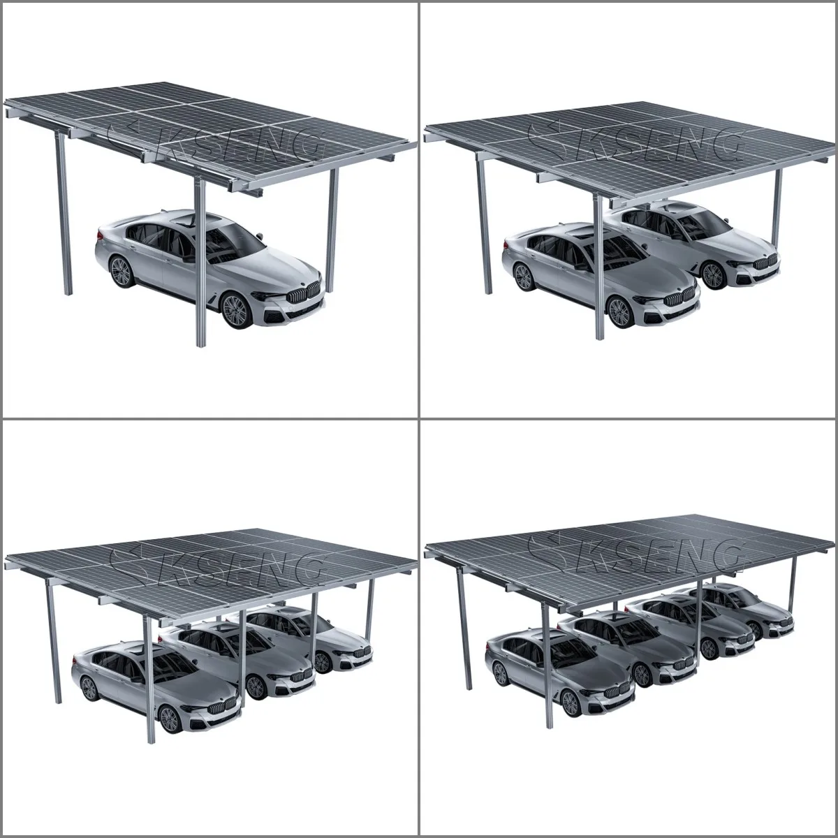 Aluminum Solar Carport Structure Outdoor Carpark Solar Solution Waterproof Carport Solar Mounting System
