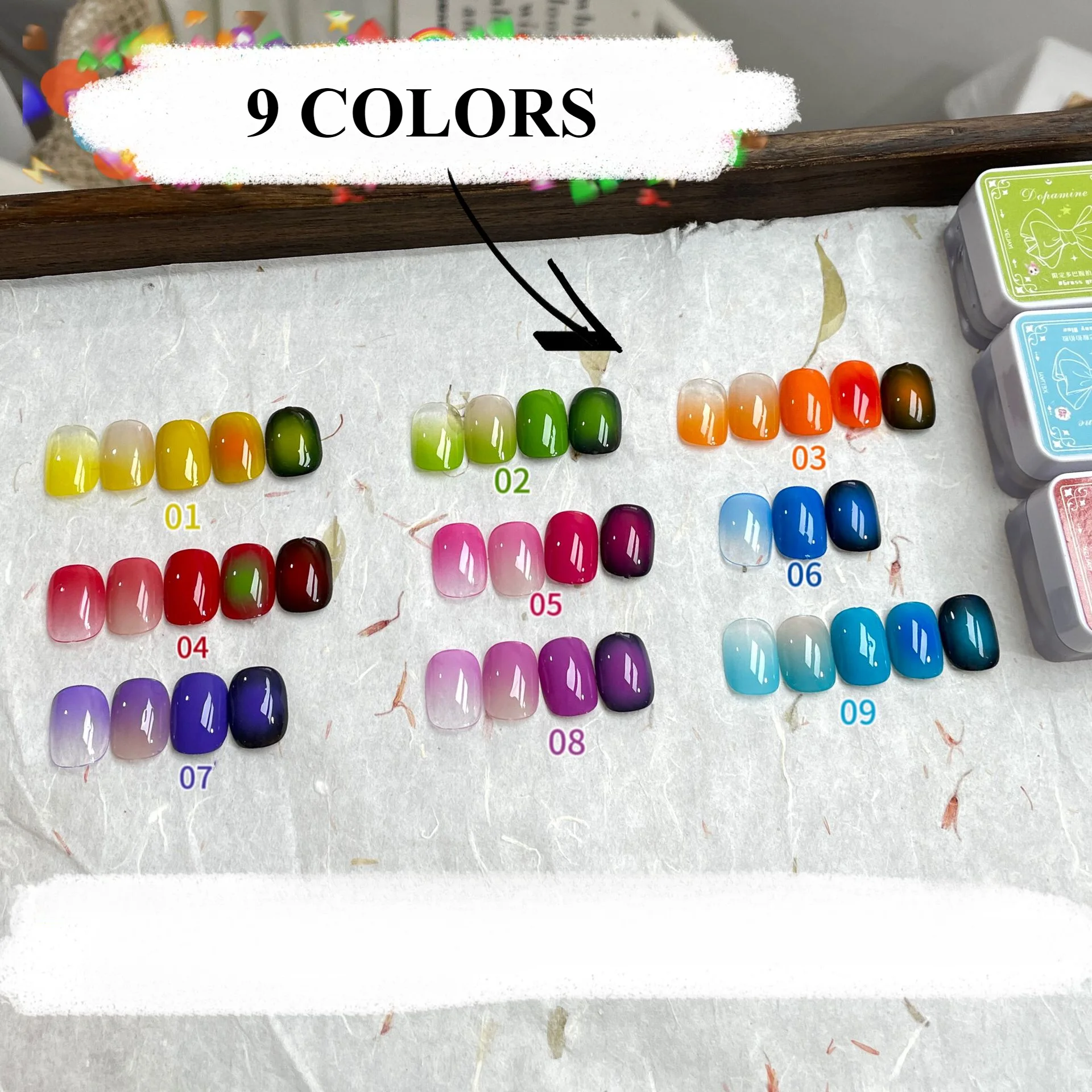 

9/8 Colors 6ml Pat Ombre Fast Gradient Painting Gel DIY Creamy Texture Nail Gel Polish Manicure Varnishes Solid UV Gel