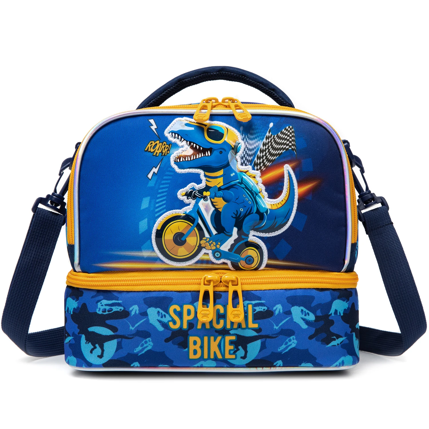 

Kids Dual Compartment Tote Lunch Bag for Boys Kids Cooler Insulated Toddler Lunch Bag Box