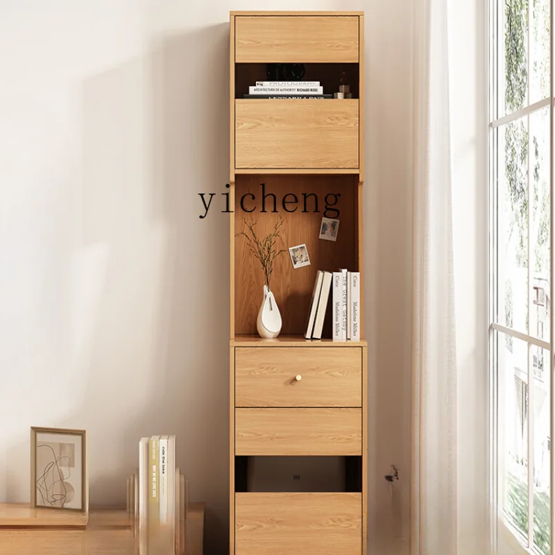 

ZF TV Side Cabinet Living Room Corner Storage Corner Solid Wood Tea Cabinet