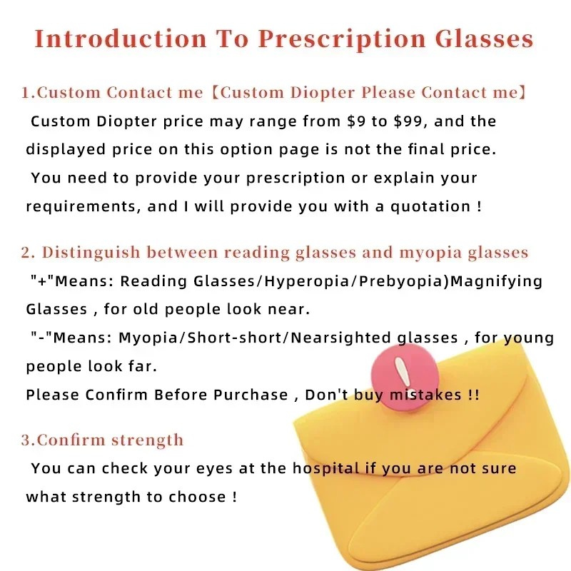 Customize Your Diopter and Save with our Price Difference Link - Consult before Ordering