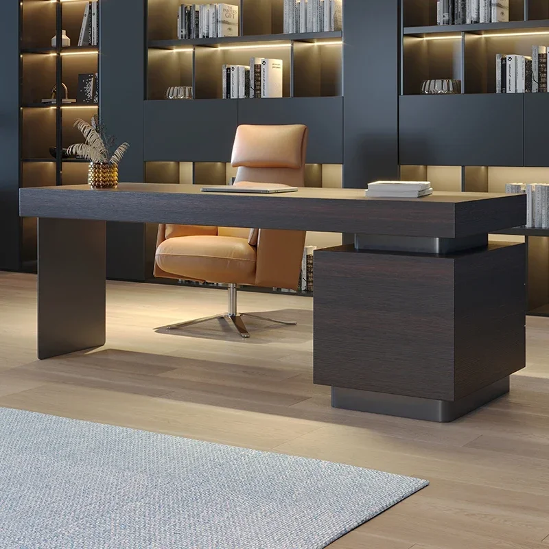 High-end light luxury minimalist study desk & Italian design table writing modern