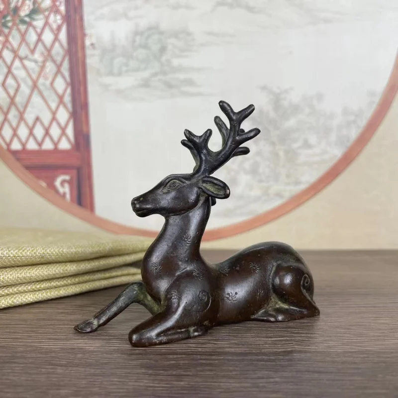 

solid ornament, vintage copper tea pet, small deer paperweight, stationery supplies, home decoration, desktop ornamen