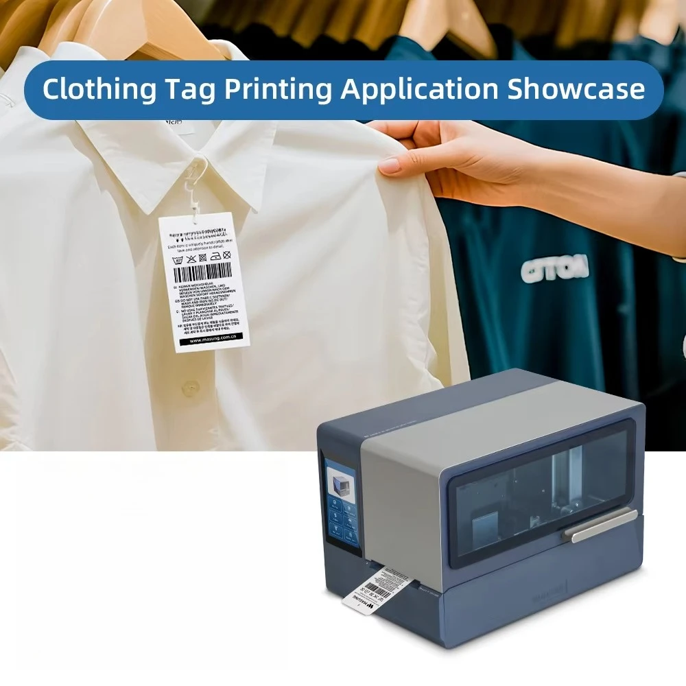 MS-CH650 300DPI Thermal Transfer Clothing Tag Printer, Automatic Paper Hang Tag Printer for Garment Price/Wash Care Label
