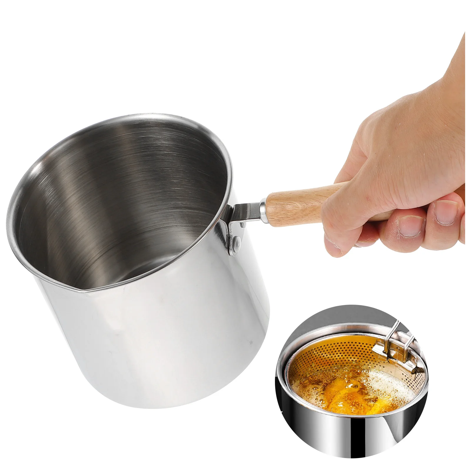 

Mini Fryer Kit 304 Stainless Steel Deep Fry Basket Small Frying Pot Metal Pans Tempura Fry Pan Easy Clean Design