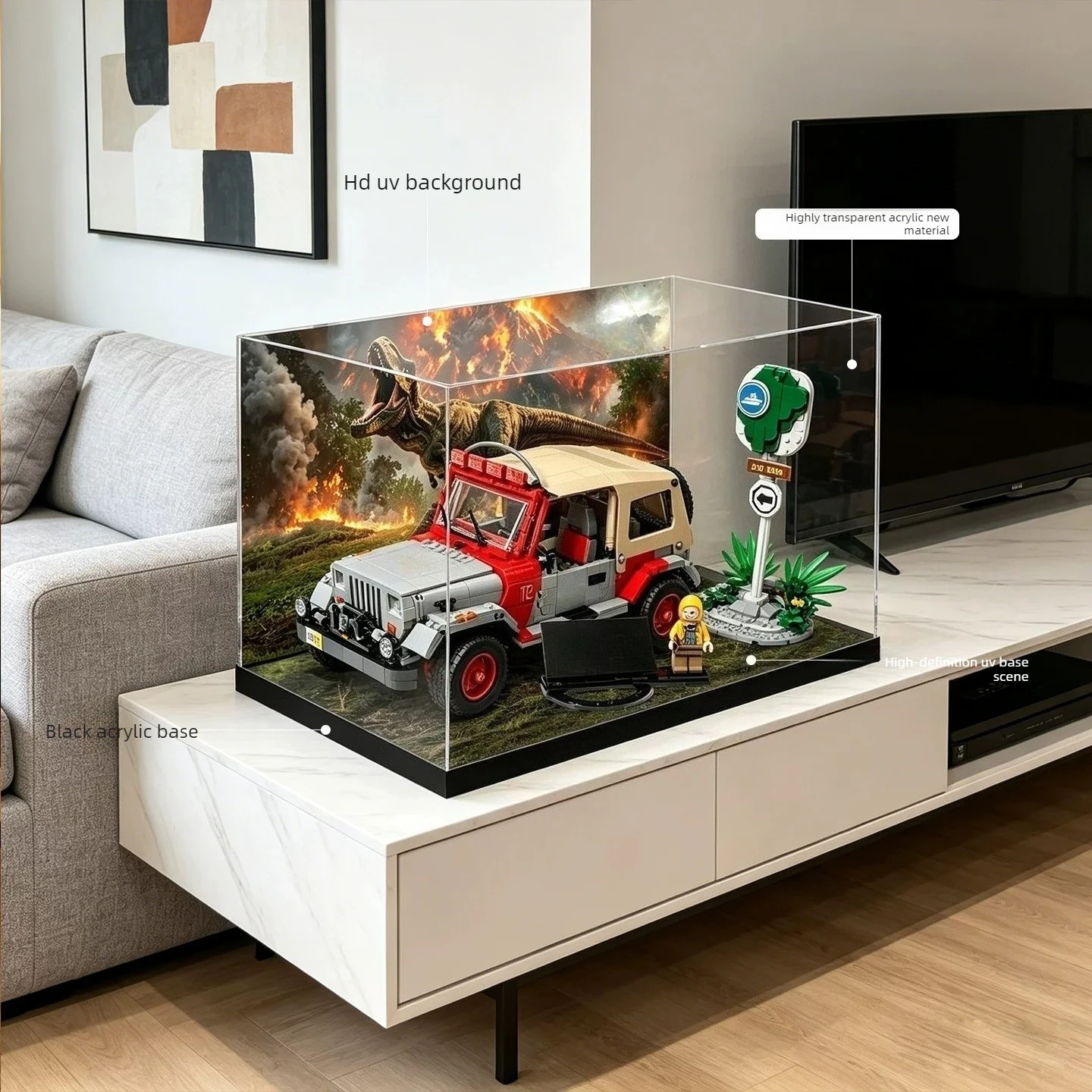 High-end dust-proof high-definition transparent display storage box, suitable for LEGO 77984 building block jeep - view 5