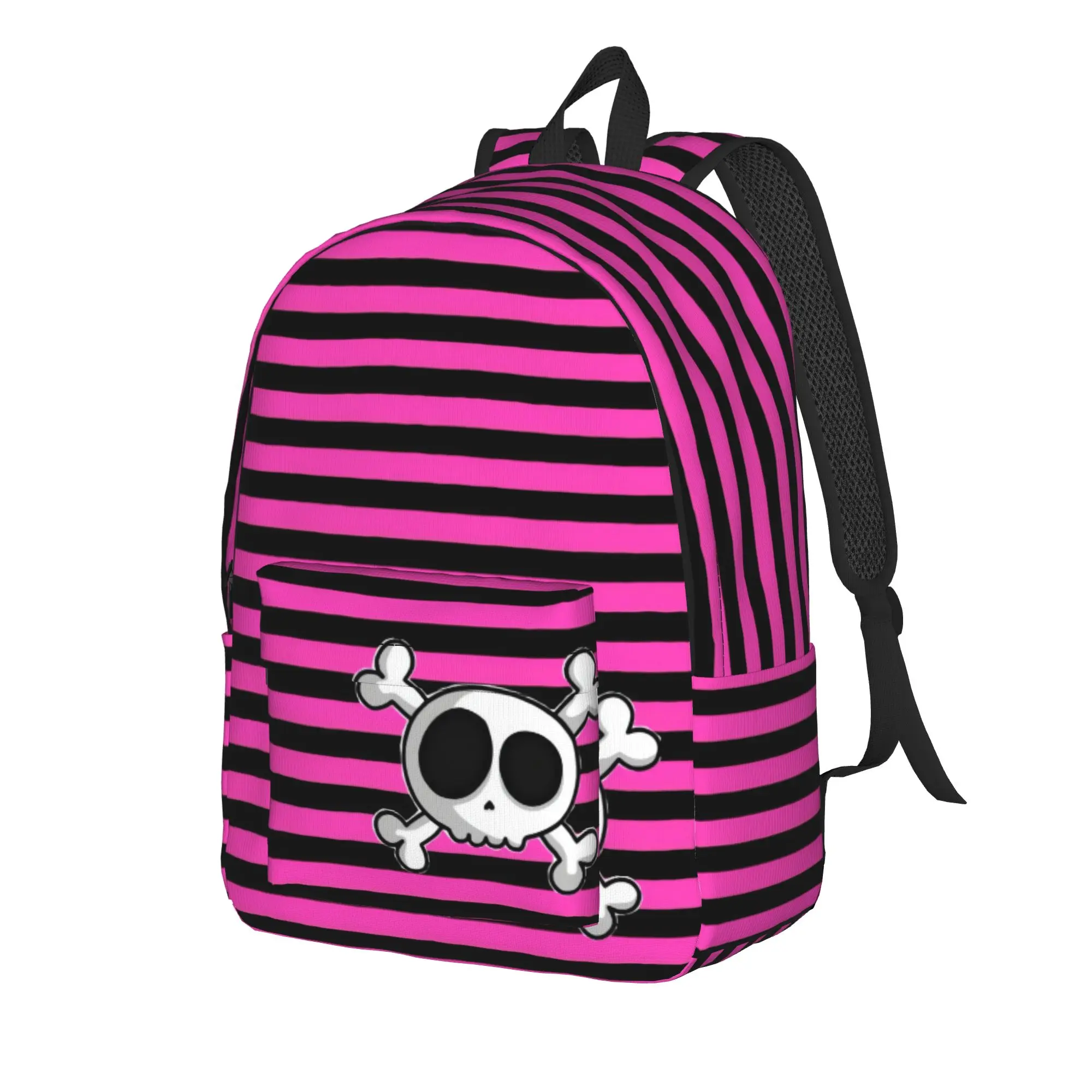 Punky Pink Emo Backpack  Outdoor Style Backpacks Student Design Breathable School Bags Pretty Rucksack