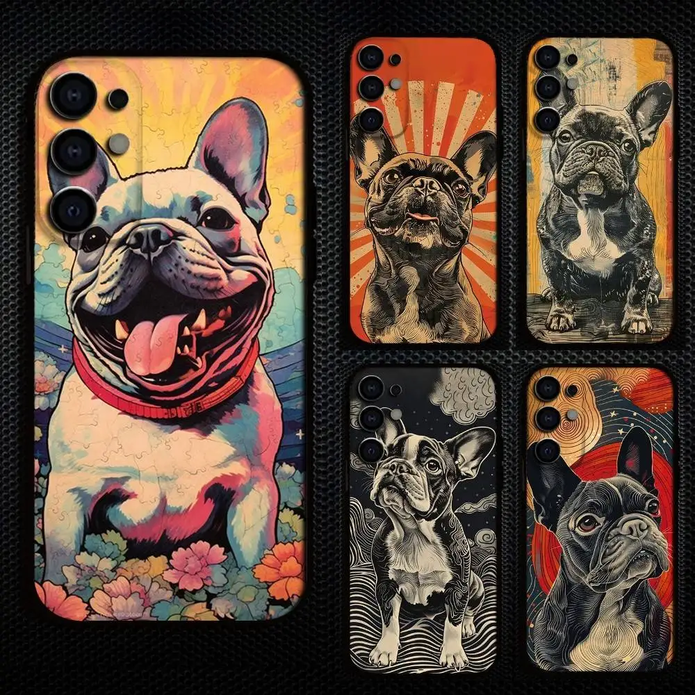 

Cartoon French Bulldog Phone Case For Samsung S25,S24,S21,S22,S23,S30,Ultra,S20,Plus,Fe,Lite,Note,10,9,5G Black Cover