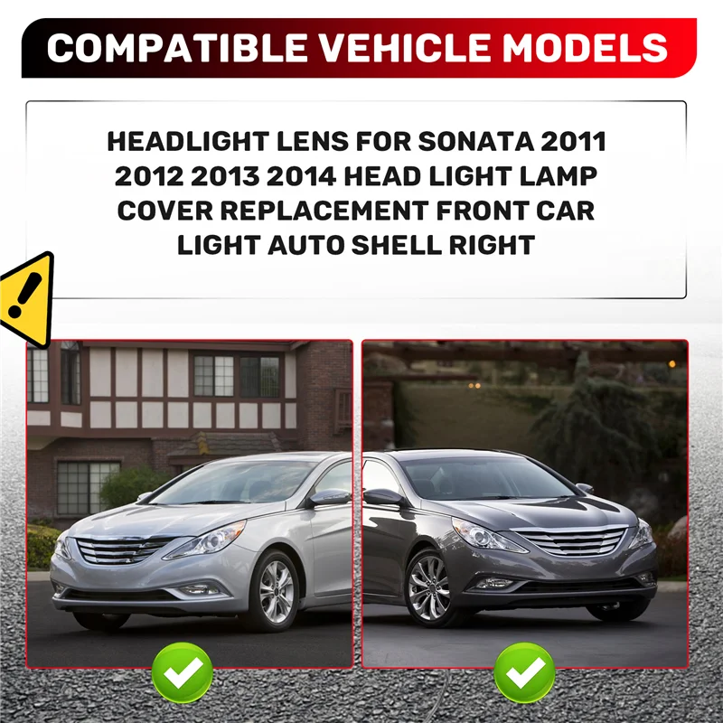 

Headlight Lens For Hyundai Sonata 2011 2012 2013 2014 Head Light Lamp Cover Replacement Front Car Light Auto Shell