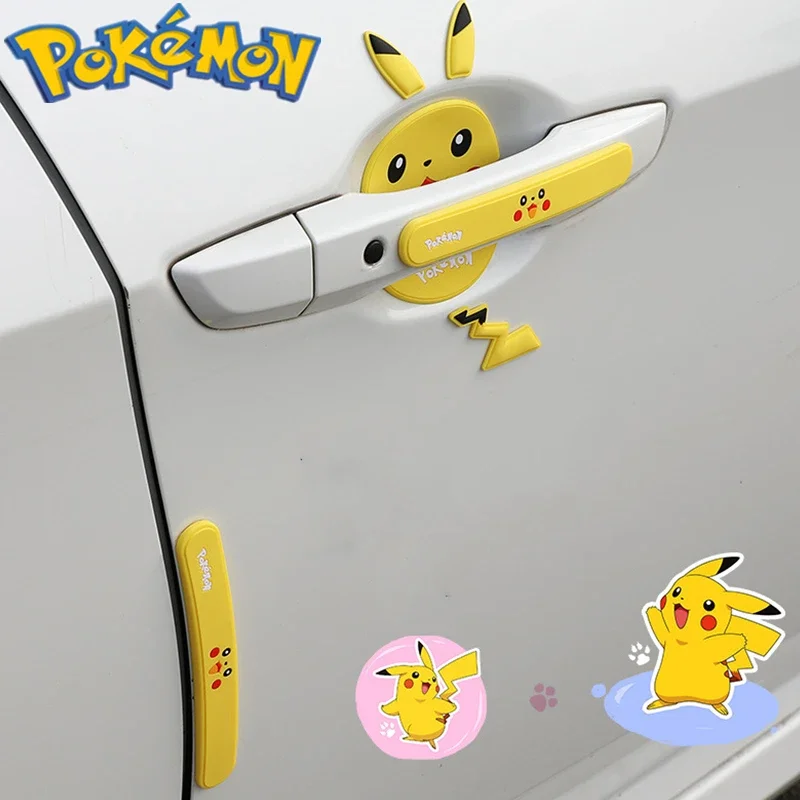 Pokemon car decoration universal door bowl sticker handle anti-collision strip paint anti-scratch rearview mirror protection