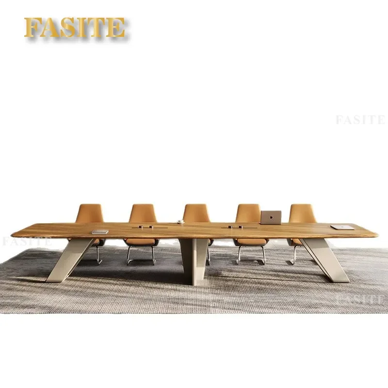For Modern Conference Room Large Light Luxury Negotiation Table and Chair Combination High End Long Workbench Fashion