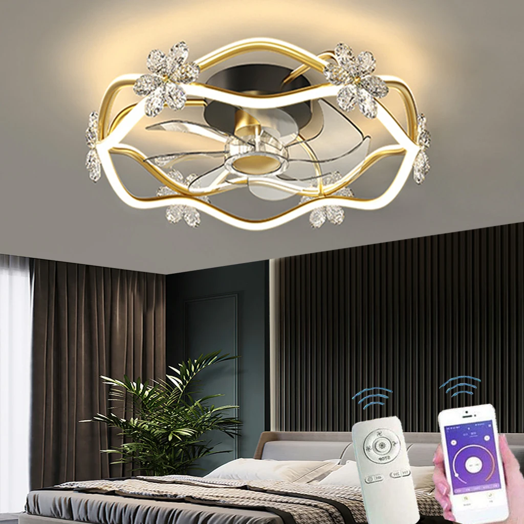 Ceiling Fan LED Modern Remote Control Lighting Creative 3 Colors Children's Room Decorative Lamp Study Corridor Indoor Office