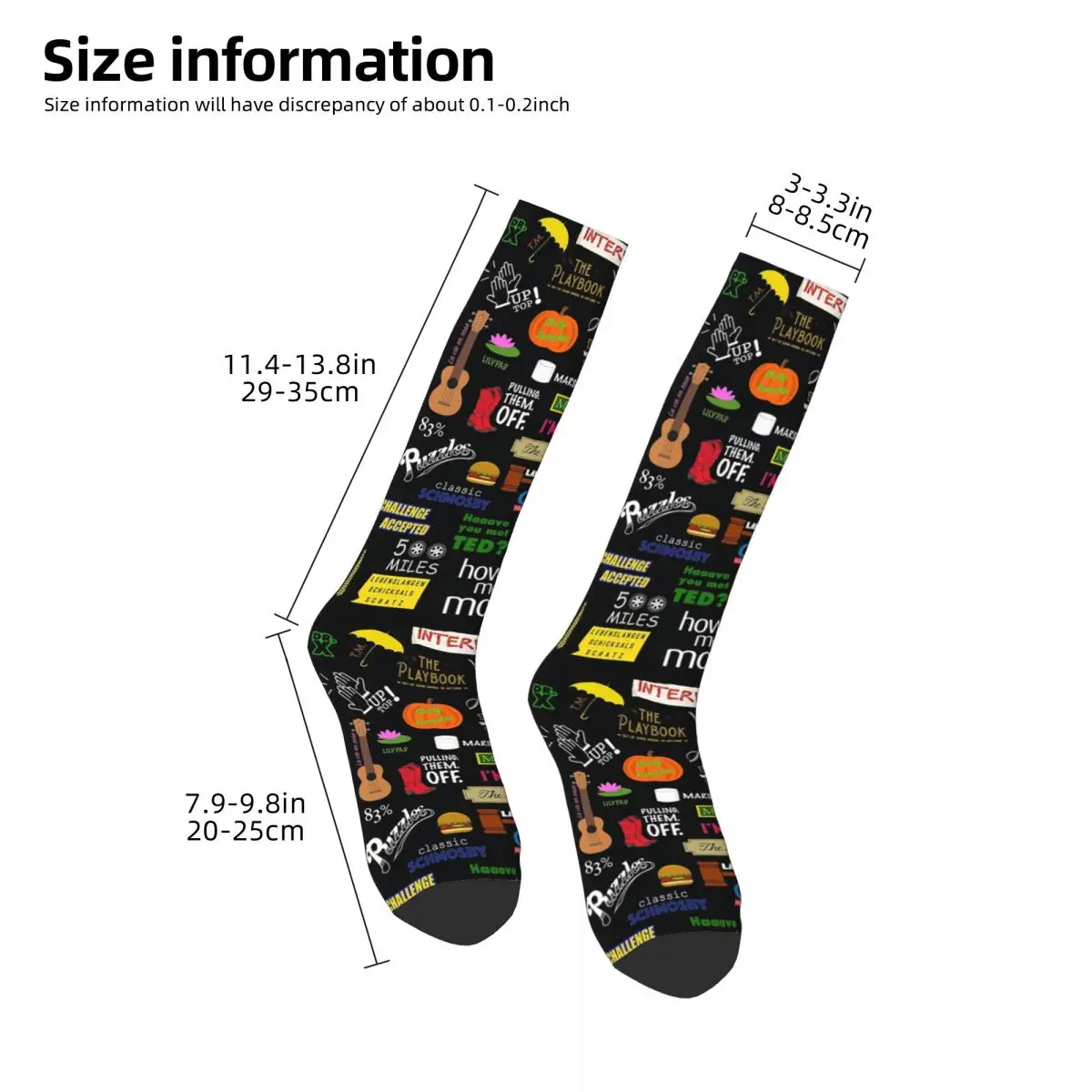 How I Met Your Mother Himym TV Show Collage Socks Harajuku Stockings All Season Long Socks Accessories for Man's Woman's Gifts