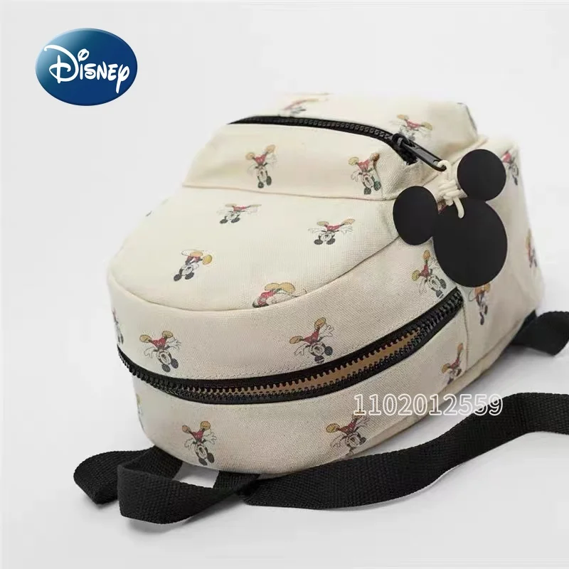 Disney Mickey New Children's Backpack Luxury Brand Fashion Children's Schoolbag Mini Canvas Cartoon Cute Print Girls' Backpack