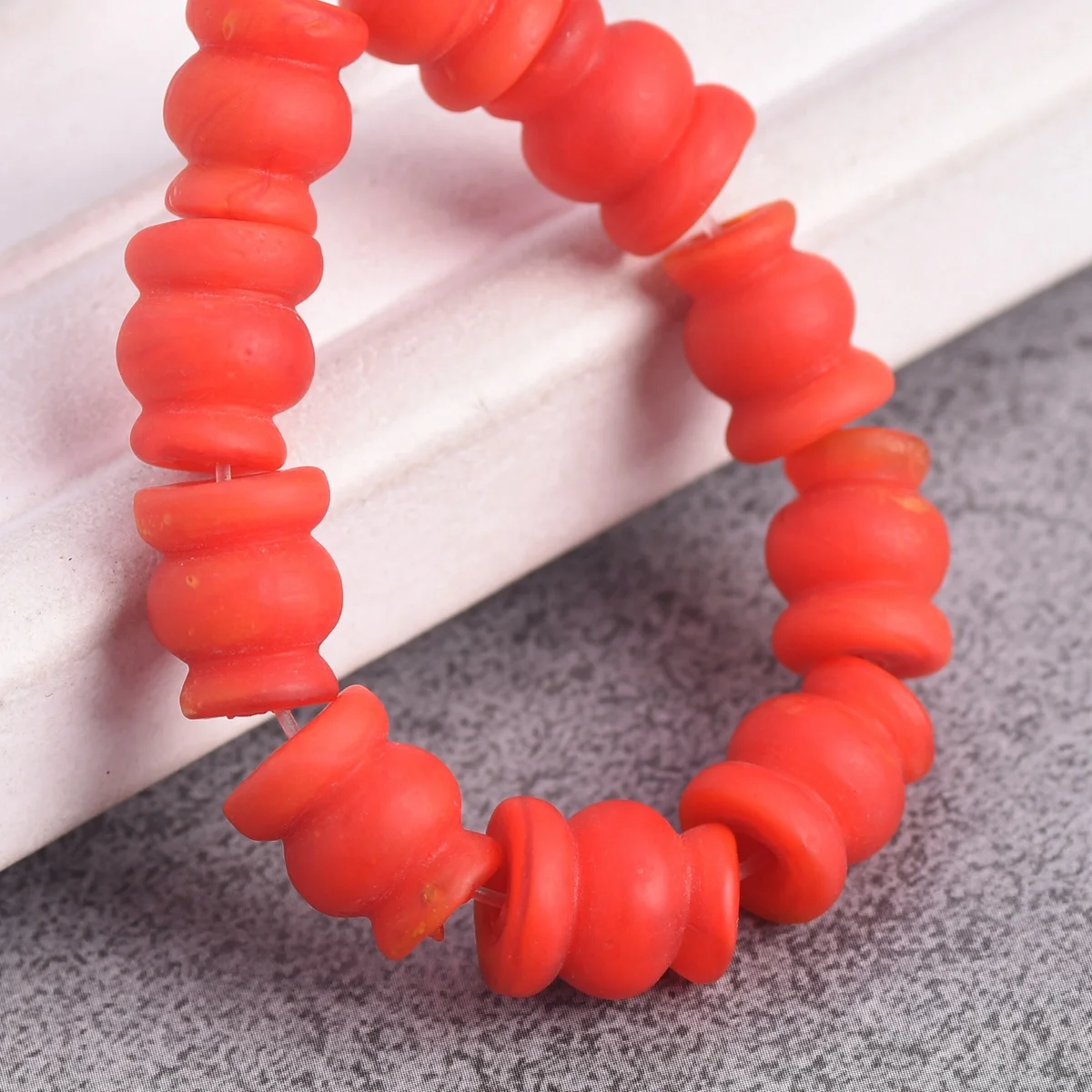 10pcs Matte Red 12x10mm Handmade Lampwork Glass Loose Beads For Jewelry Making DIY Crafts Findings