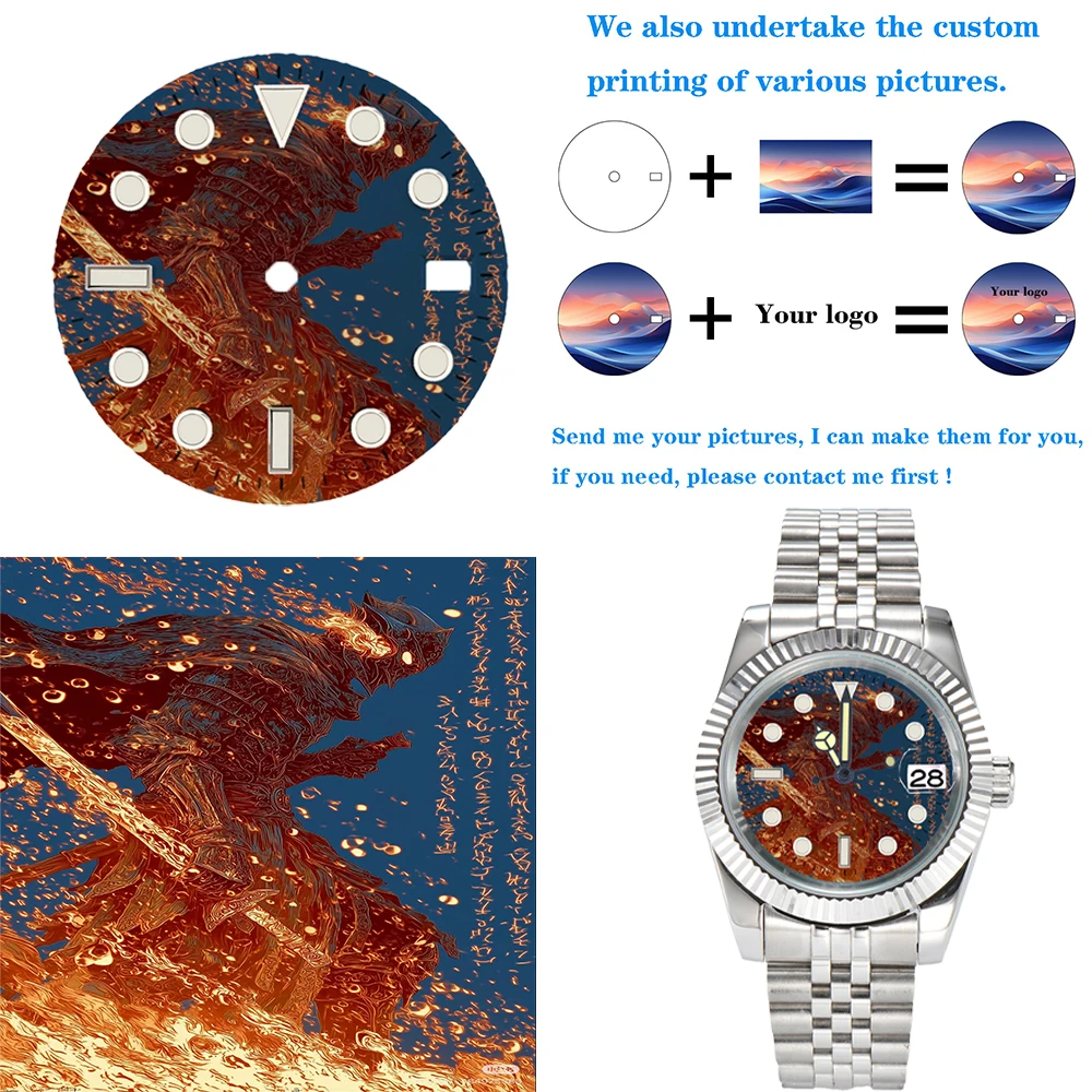 

Watch dial NH35 28.5mm creative custom dial color printing watch accessories are suitable for NH35/china nh35 movement NH35 dial